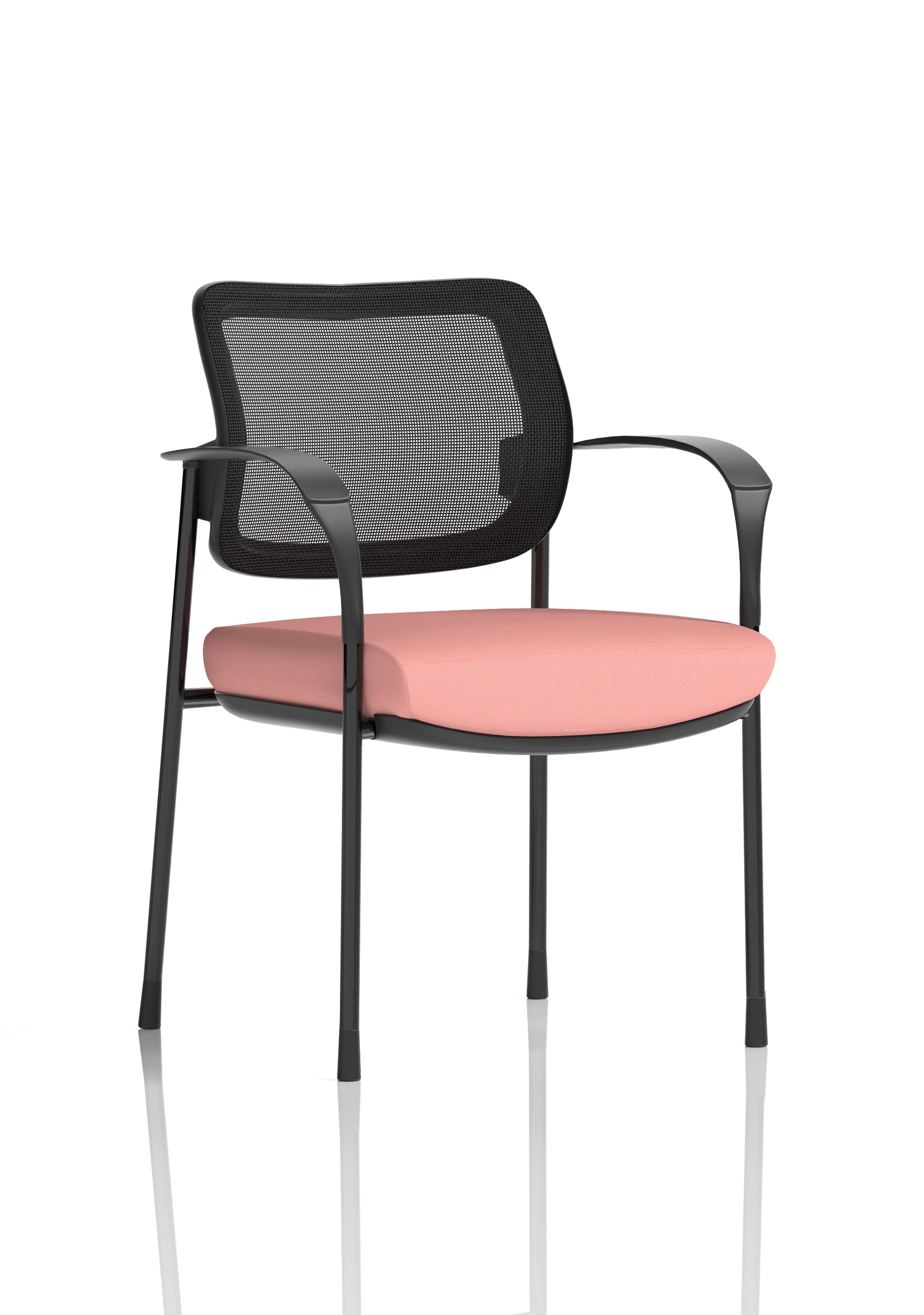 Brunswick Deluxe Medium Back Stacking Visitor Office Chair with Arms In Quest Fabric