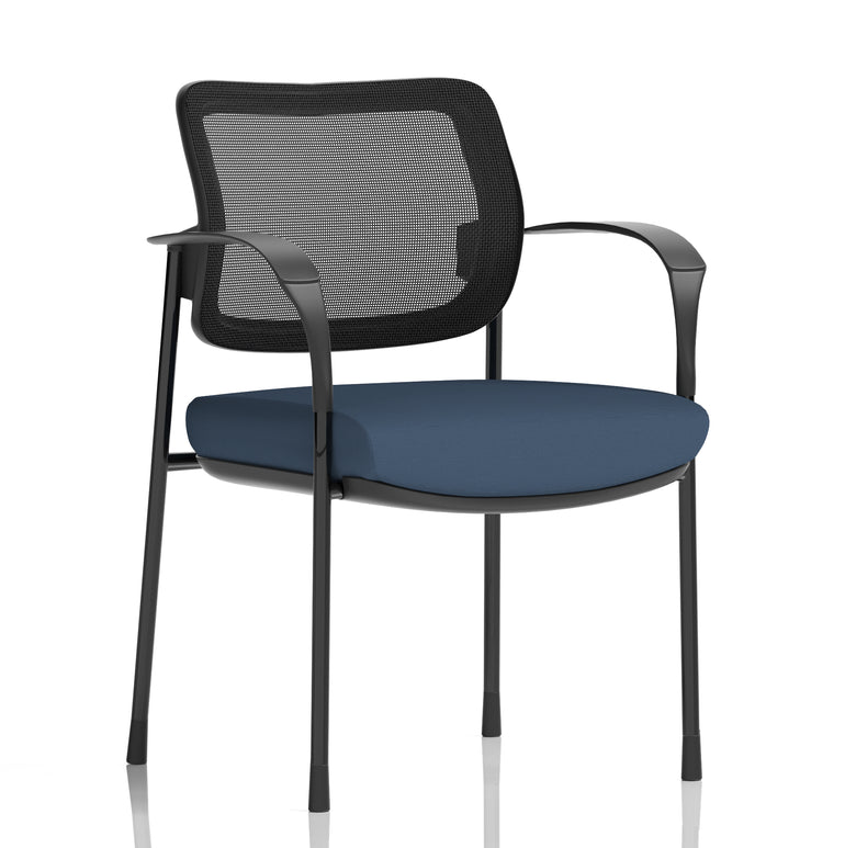 Brunswick Deluxe Medium Back Stacking Visitor Office Chair with Arms In Quest Fabric