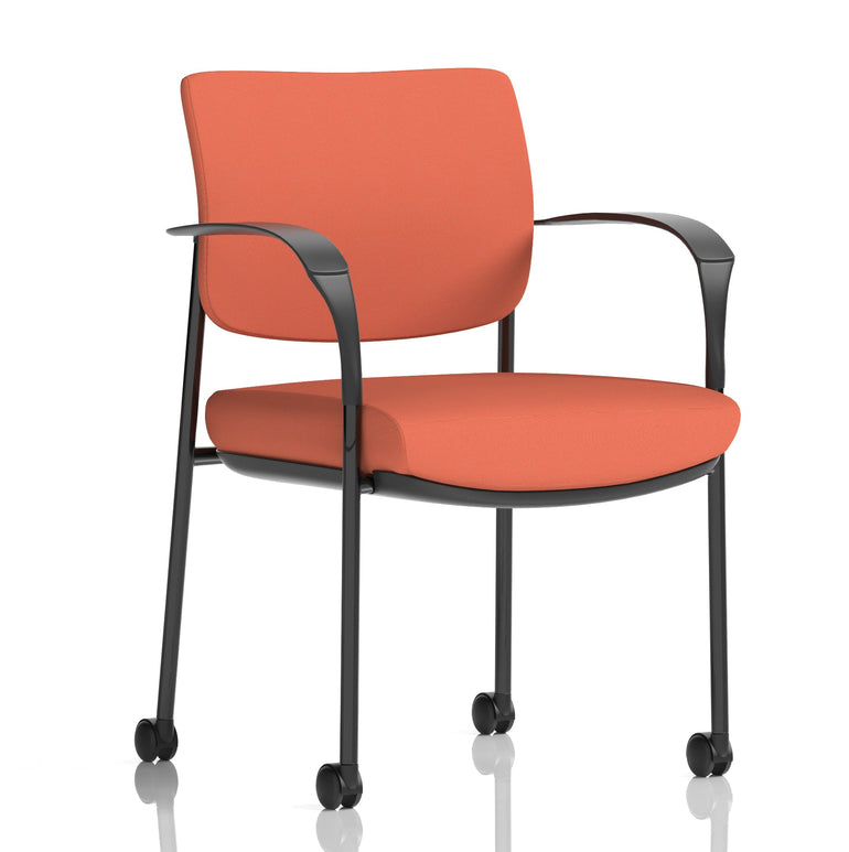 Brunswick Deluxe Medium Back Visitor Office Chair with Arms with Castors