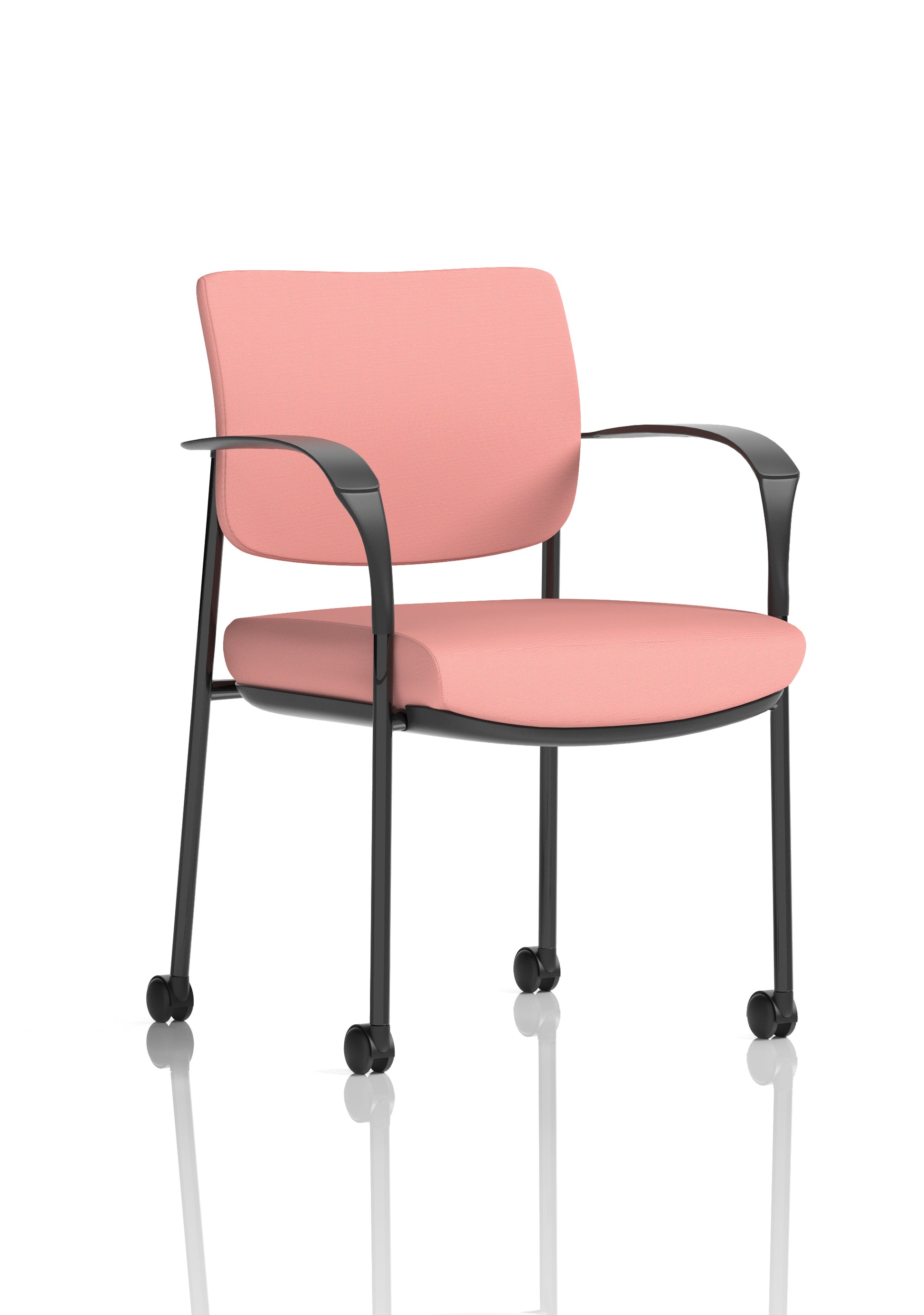 Brunswick Deluxe Medium Back Visitor Office Chair with Arms with Castors In Quest Fabric