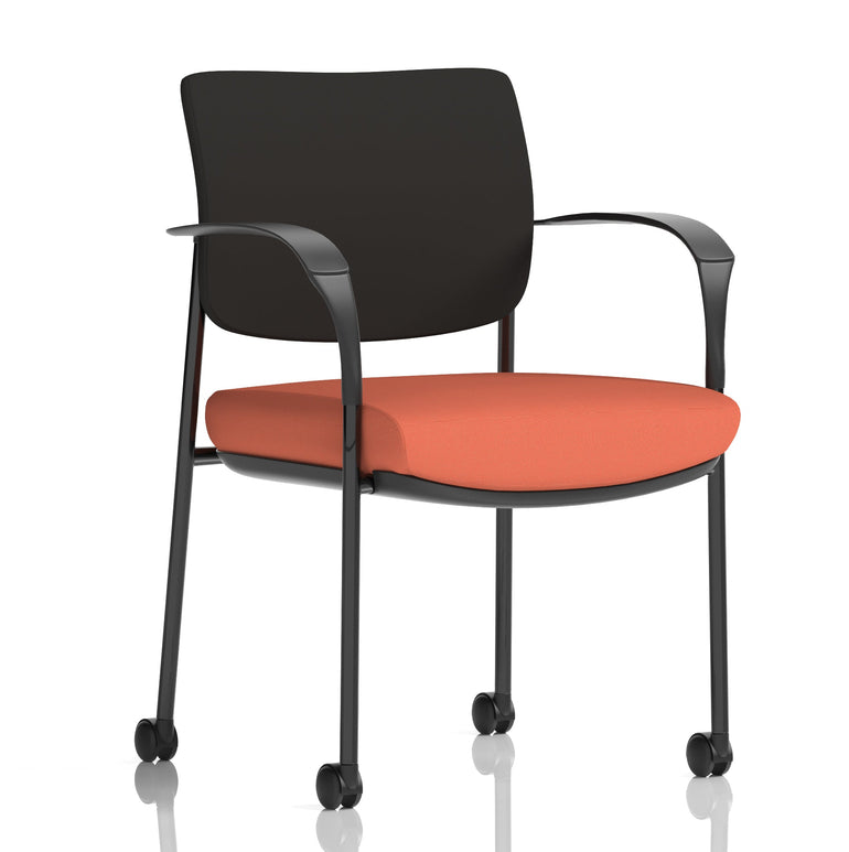 Brunswick Deluxe Medium Back Visitor Office Chair with Arms with Castors