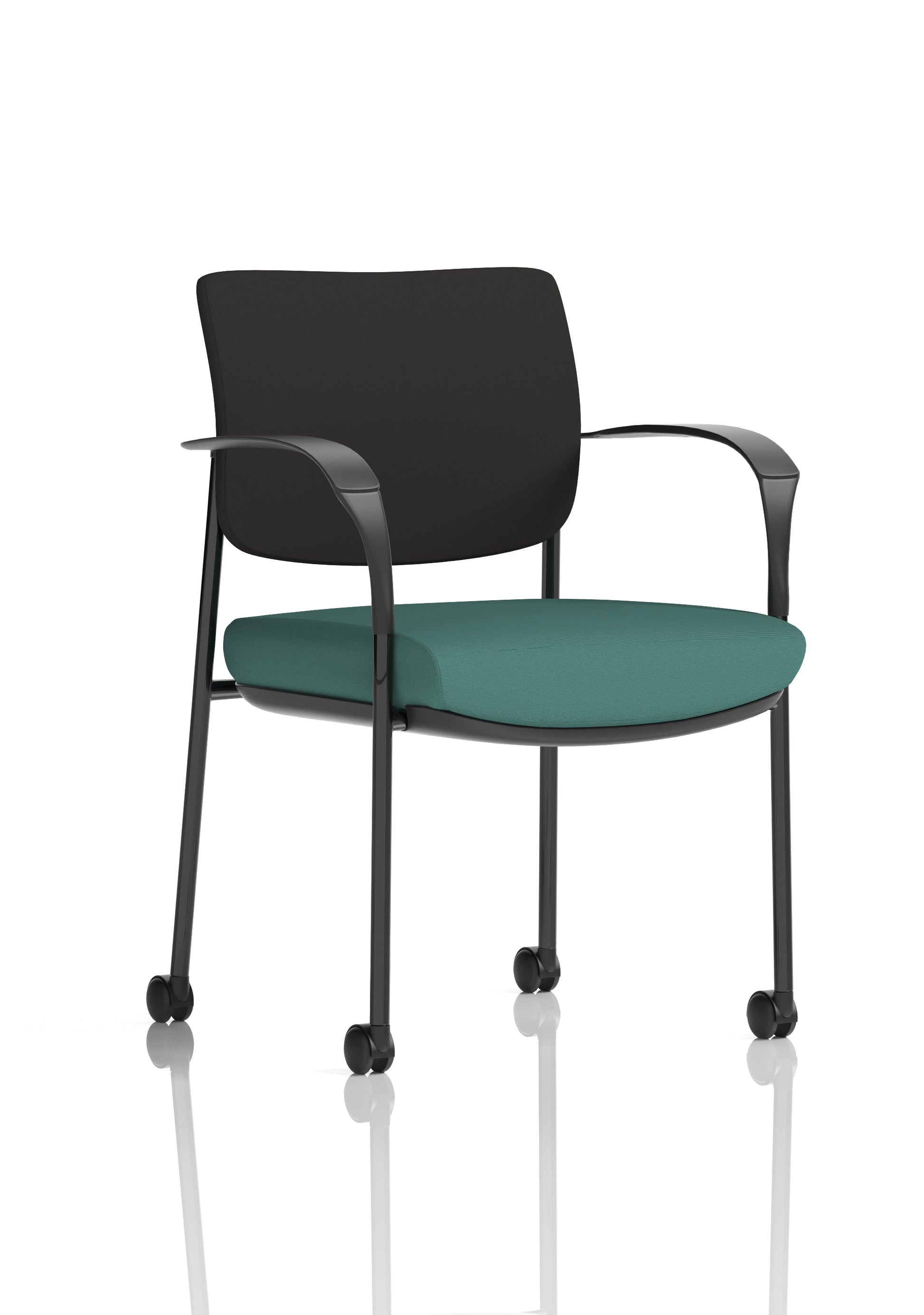 Brunswick Deluxe Medium Back Visitor Office Chair with Arms with Castors In Quest Fabric
