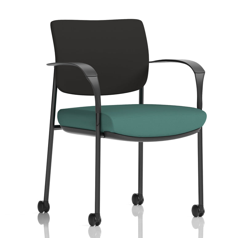 Brunswick Deluxe Medium Back Visitor Office Chair with Arms with Castors