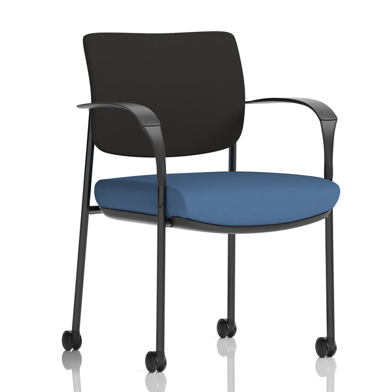 Brunswick Deluxe Medium Back Visitor Office Chair with Arms with Castors In Quest Fabric