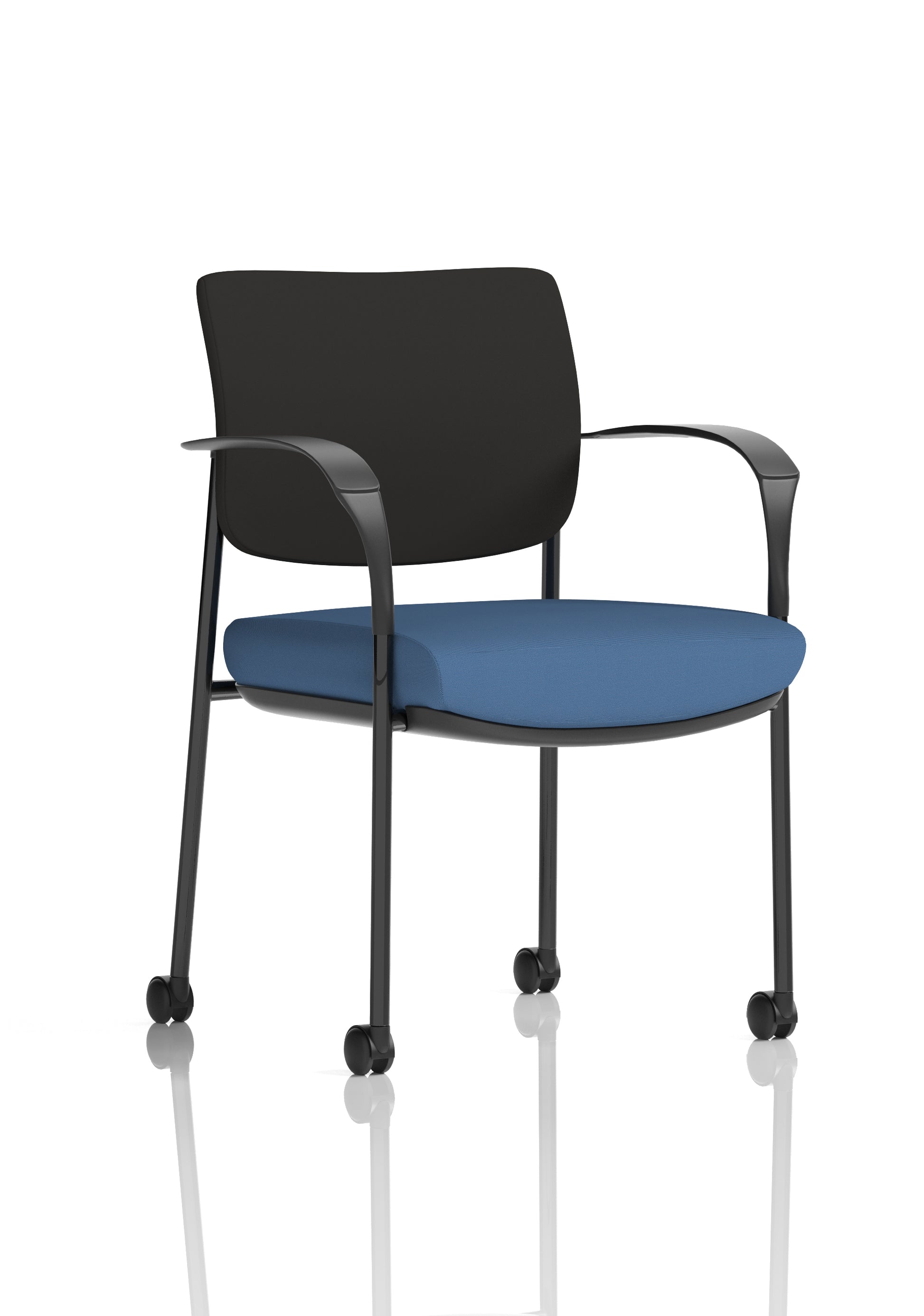 Brunswick Deluxe Medium Back Visitor Office Chair with Arms with Castors In Quest Fabric