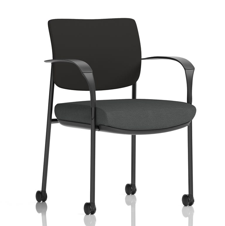 Brunswick Deluxe Medium Back Visitor Office Chair with Arms with Castors In Quest Fabric
