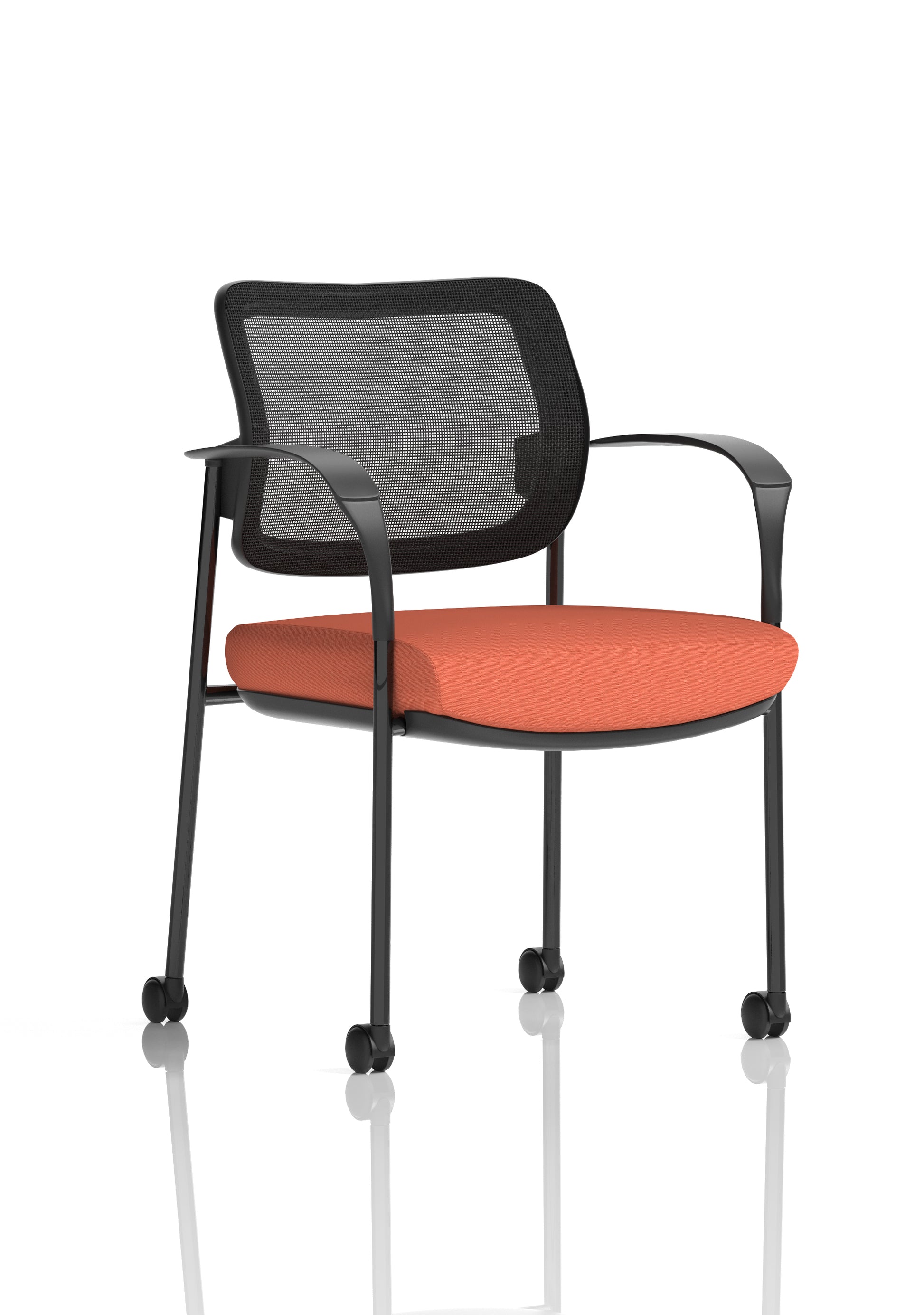 Brunswick Deluxe Medium Back Visitor Office Chair with Arms with Castors In Quest Fabric
