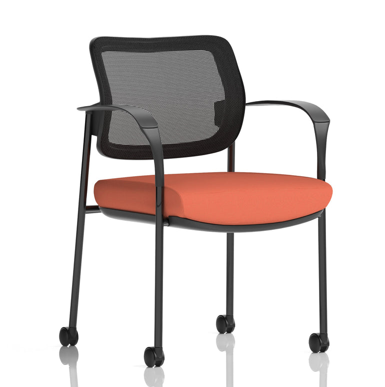 Brunswick Deluxe Medium Back Visitor Office Chair with Arms with Castors