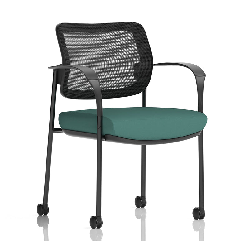 Brunswick Deluxe Medium Back Visitor Office Chair with Arms with Castors