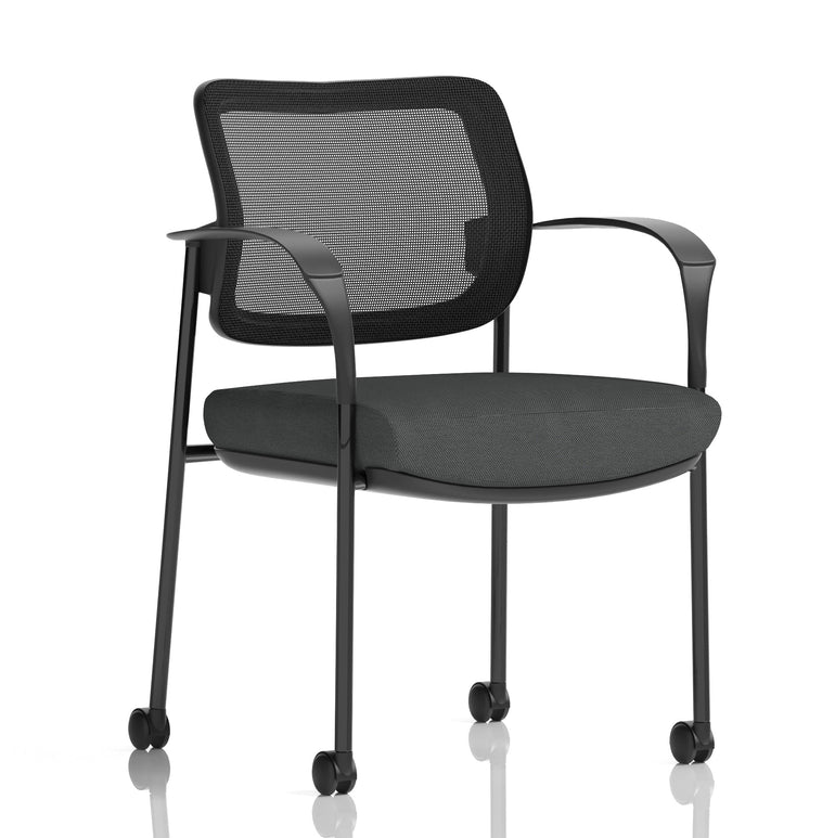 Brunswick Deluxe Medium Back Visitor Office Chair with Arms with Castors
