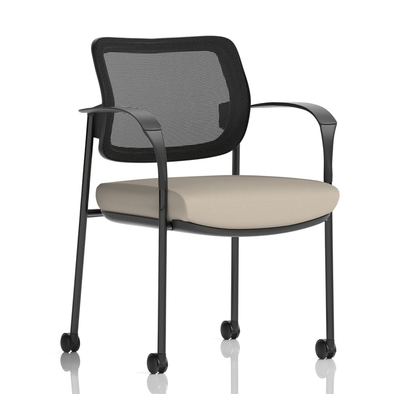 Brunswick Deluxe Medium Back Visitor Office Chair with Arms with Castors