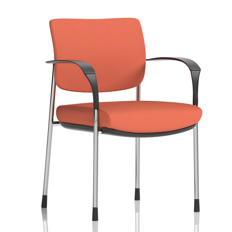 Brunswick Deluxe Medium Back Stacking Visitor Office Chair with Arms In Quest Fabric