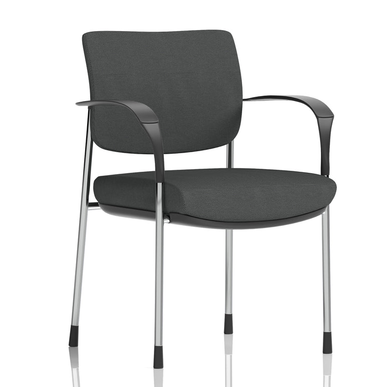 Brunswick Deluxe Medium Back Stacking Visitor Office Chair with Arms In Quest Fabric