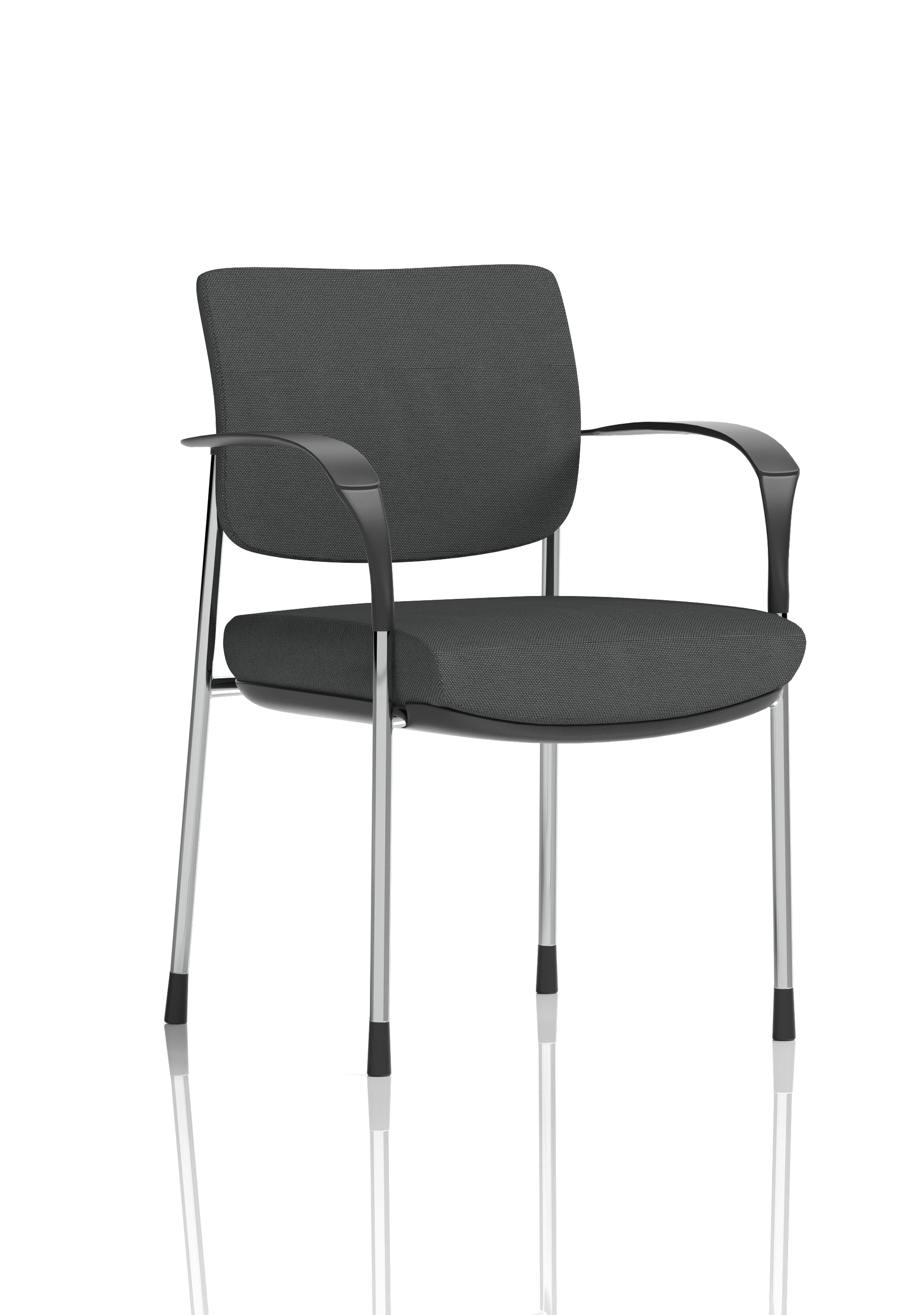 Brunswick Deluxe Medium Back Stacking Visitor Office Chair with Arms In Quest Fabric