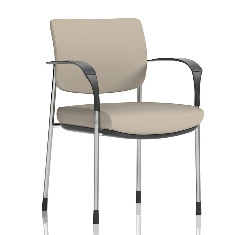 Brunswick Deluxe Medium Back Stacking Visitor Office Chair with Arms In Quest Fabric