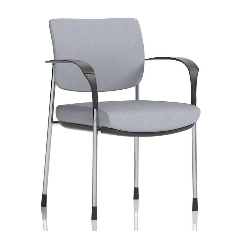 Brunswick Deluxe Medium Back Stacking Visitor Office Chair with Arms In Quest Fabric