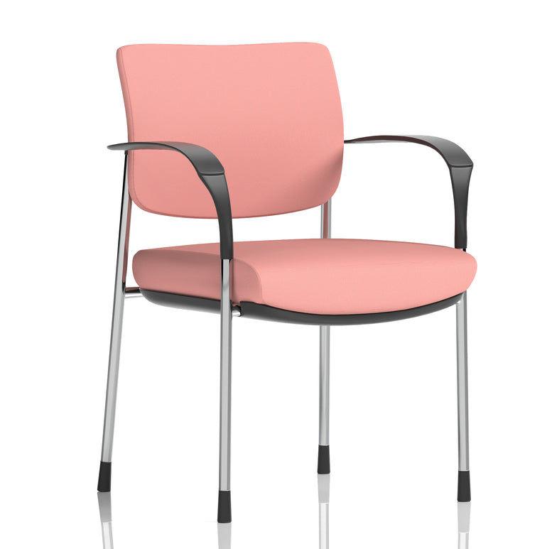 Brunswick Deluxe Medium Back Stacking Visitor Office Chair with Arms In Quest Fabric