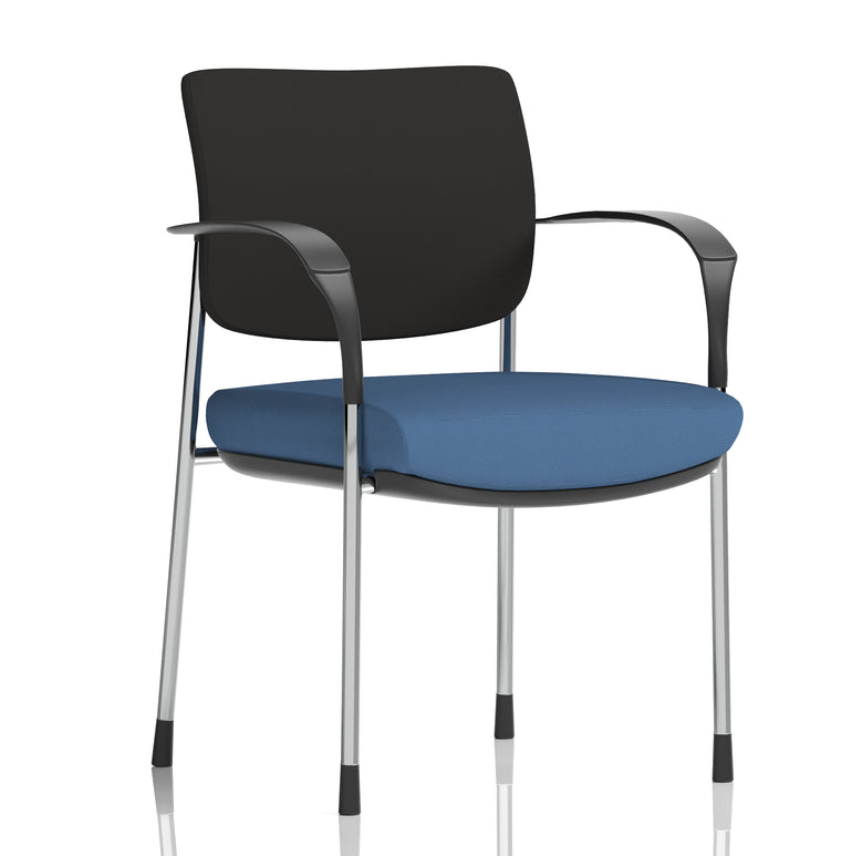 Brunswick Deluxe Medium Back Stacking Visitor Office Chair with Arms In Quest Fabric