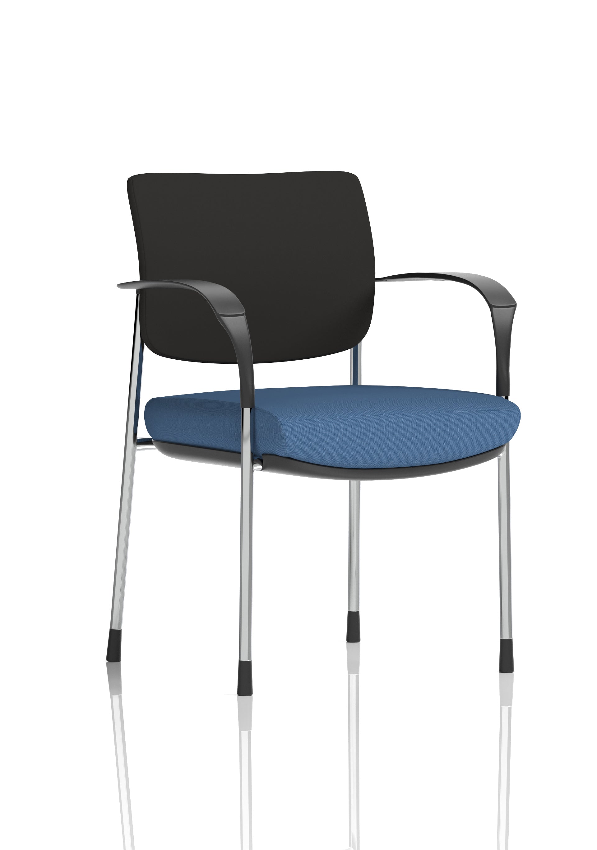 Brunswick Deluxe Medium Back Stacking Visitor Office Chair with Arms In Quest Fabric