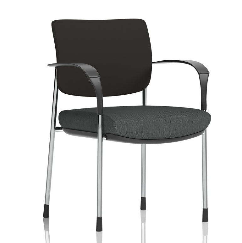 Brunswick Deluxe Medium Back Stacking Visitor Office Chair with Arms In Quest Fabric
