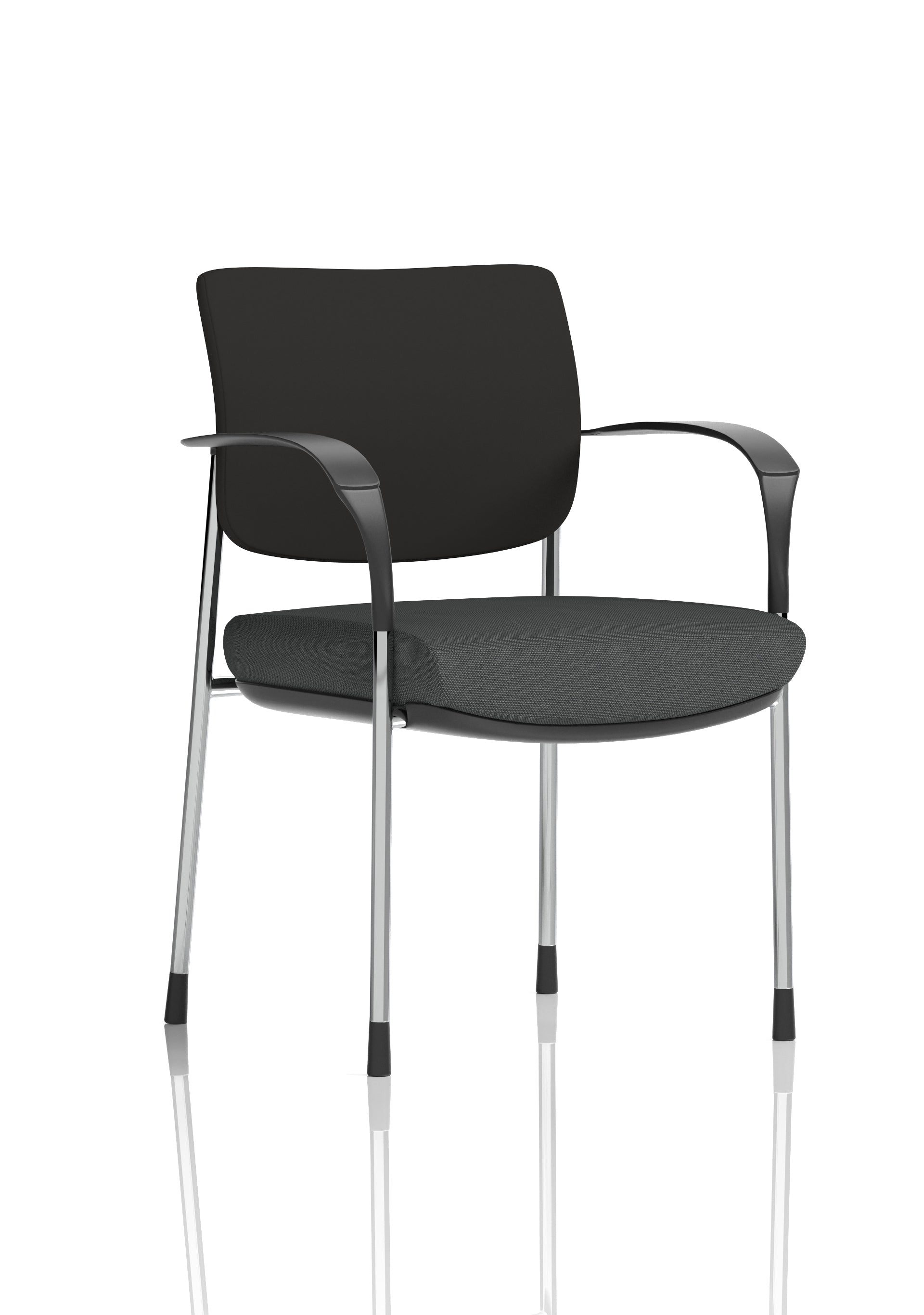 Brunswick Deluxe Medium Back Stacking Visitor Office Chair with Arms In Quest Fabric