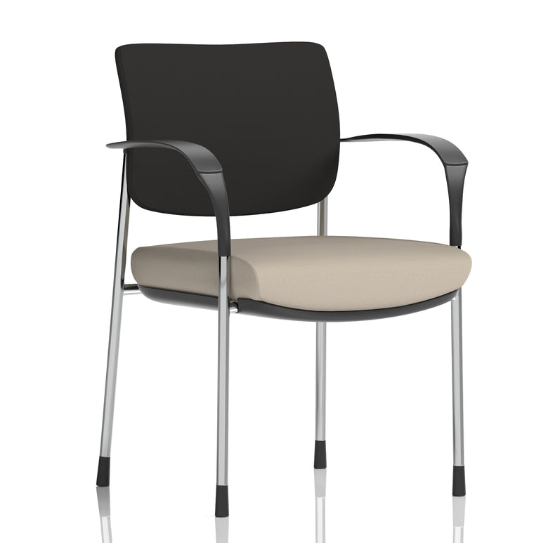Brunswick Deluxe Medium Back Stacking Visitor Office Chair with Arms In Quest Fabric