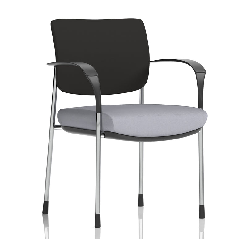 Brunswick Deluxe Medium Back Stacking Visitor Office Chair with Arms In Quest Fabric