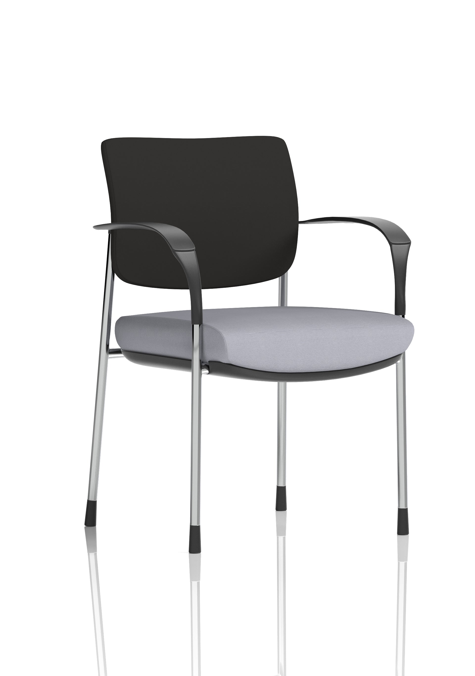 Brunswick Deluxe Medium Back Stacking Visitor Office Chair with Arms In Quest Fabric