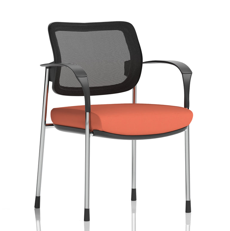 Brunswick Deluxe Medium Back Stacking Visitor Office Chair with Arms In Quest Fabric