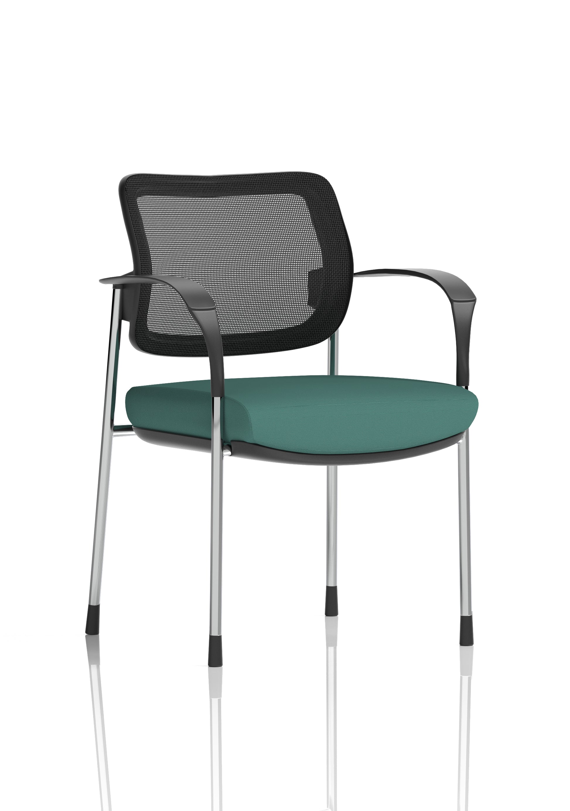 Brunswick Deluxe Medium Back Stacking Visitor Office Chair with Arms In Quest Fabric