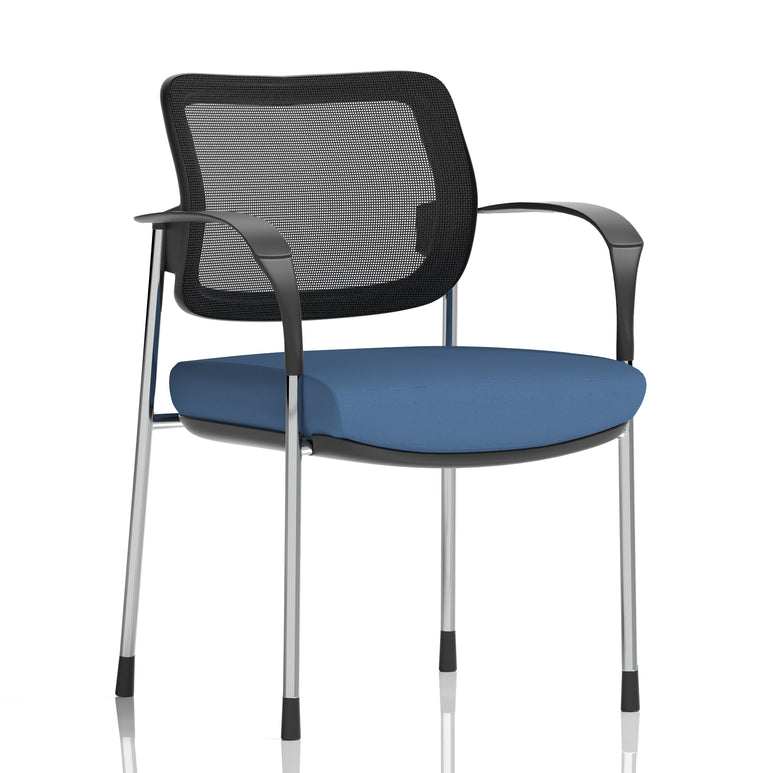 Brunswick Deluxe Medium Back Stacking Visitor Office Chair with Arms In Quest Fabric