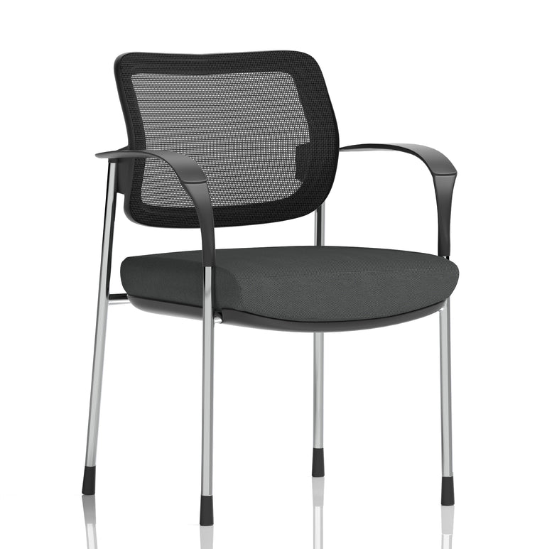 Brunswick Deluxe Medium Back Stacking Visitor Office Chair with Arms In Quest Fabric