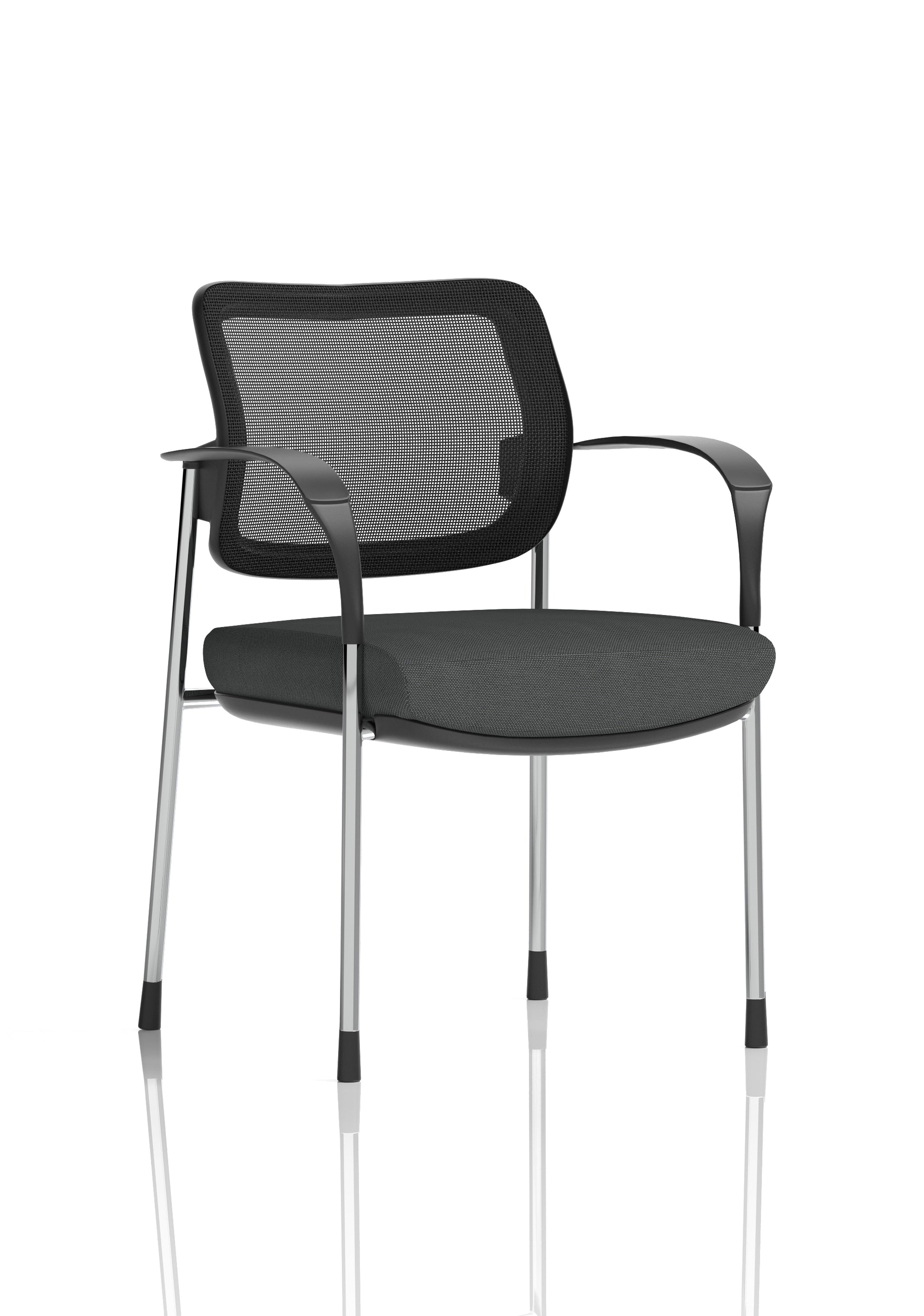 Brunswick Deluxe Medium Back Stacking Visitor Office Chair with Arms In Quest Fabric