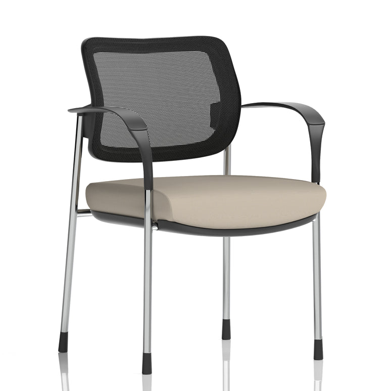 Brunswick Deluxe Medium Back Stacking Visitor Office Chair with Arms In Quest Fabric