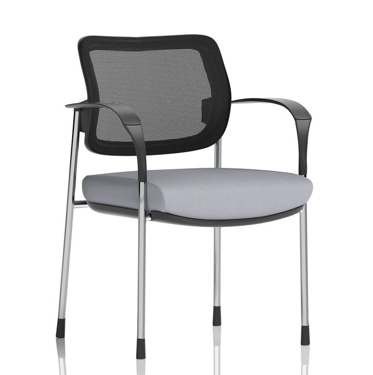 Brunswick Deluxe Medium Back Stacking Visitor Office Chair with Arms In Quest Fabric
