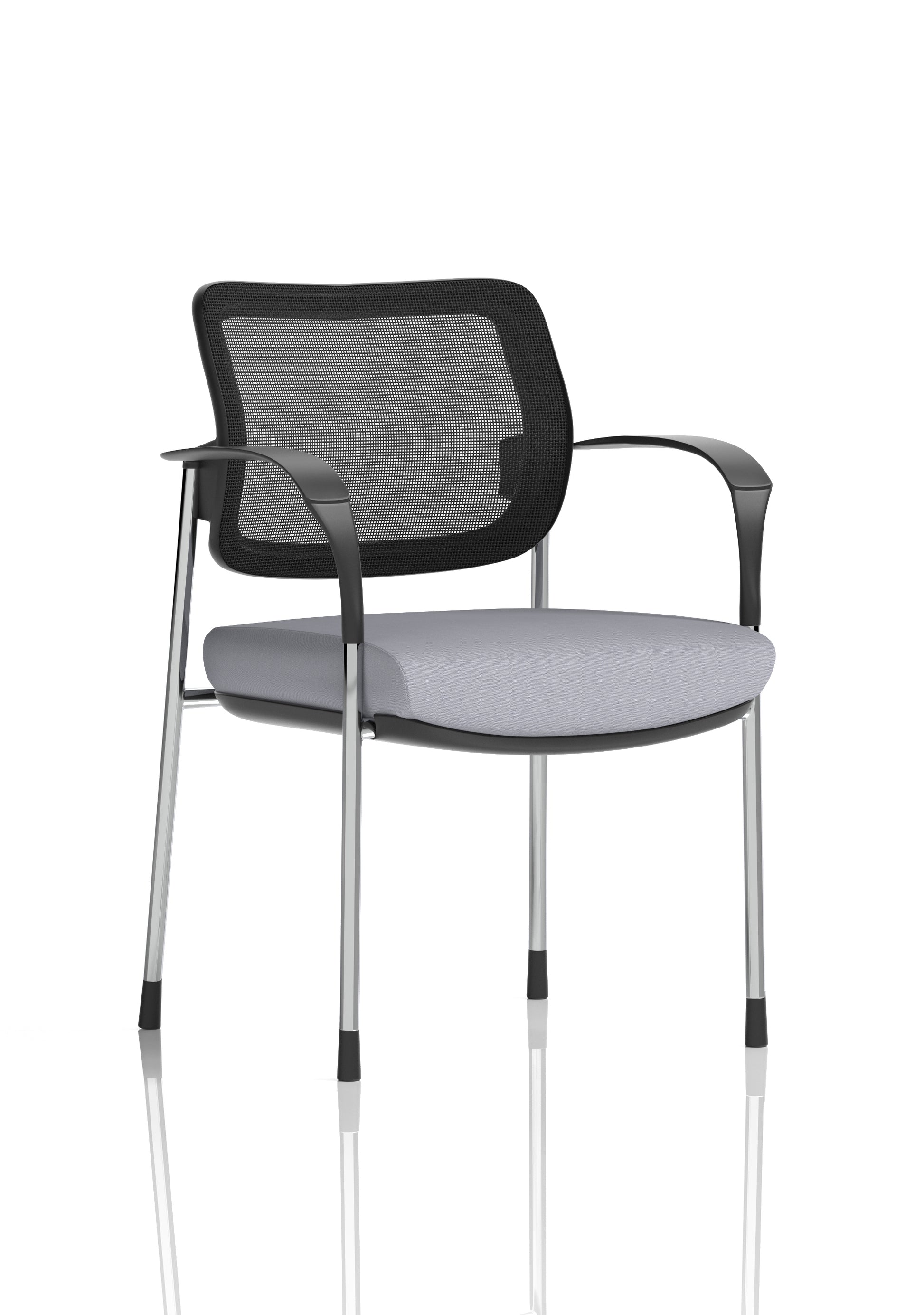 Brunswick Deluxe Medium Back Stacking Visitor Office Chair with Arms In Quest Fabric