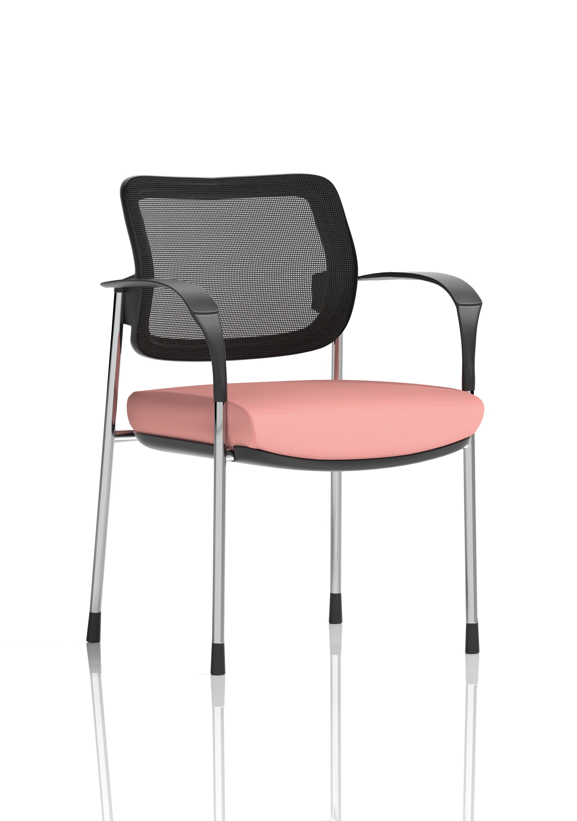 Brunswick Deluxe Medium Back Stacking Visitor Office Chair with Arms In Quest Fabric