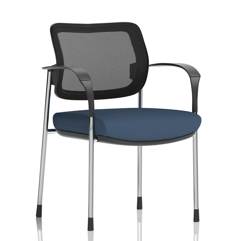 Brunswick Deluxe Medium Back Stacking Visitor Office Chair with Arms In Quest Fabric