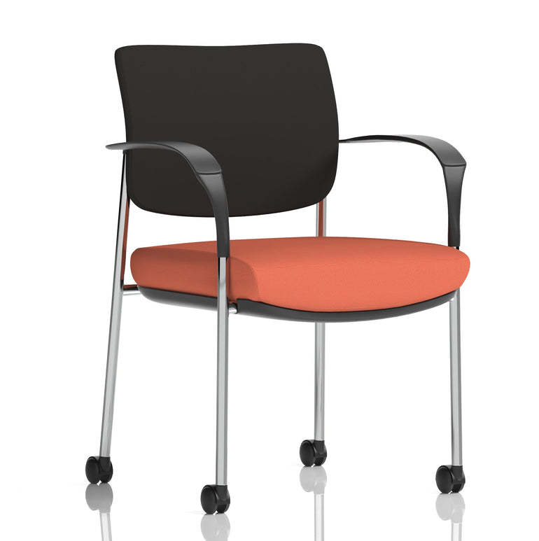Brunswick Deluxe Medium Back Visitor Office Chair with Arms with Castors