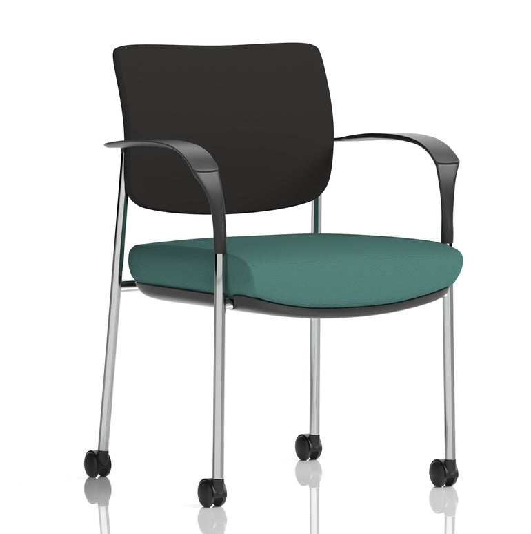 Brunswick Deluxe Medium Back Visitor Office Chair with Arms with Castors