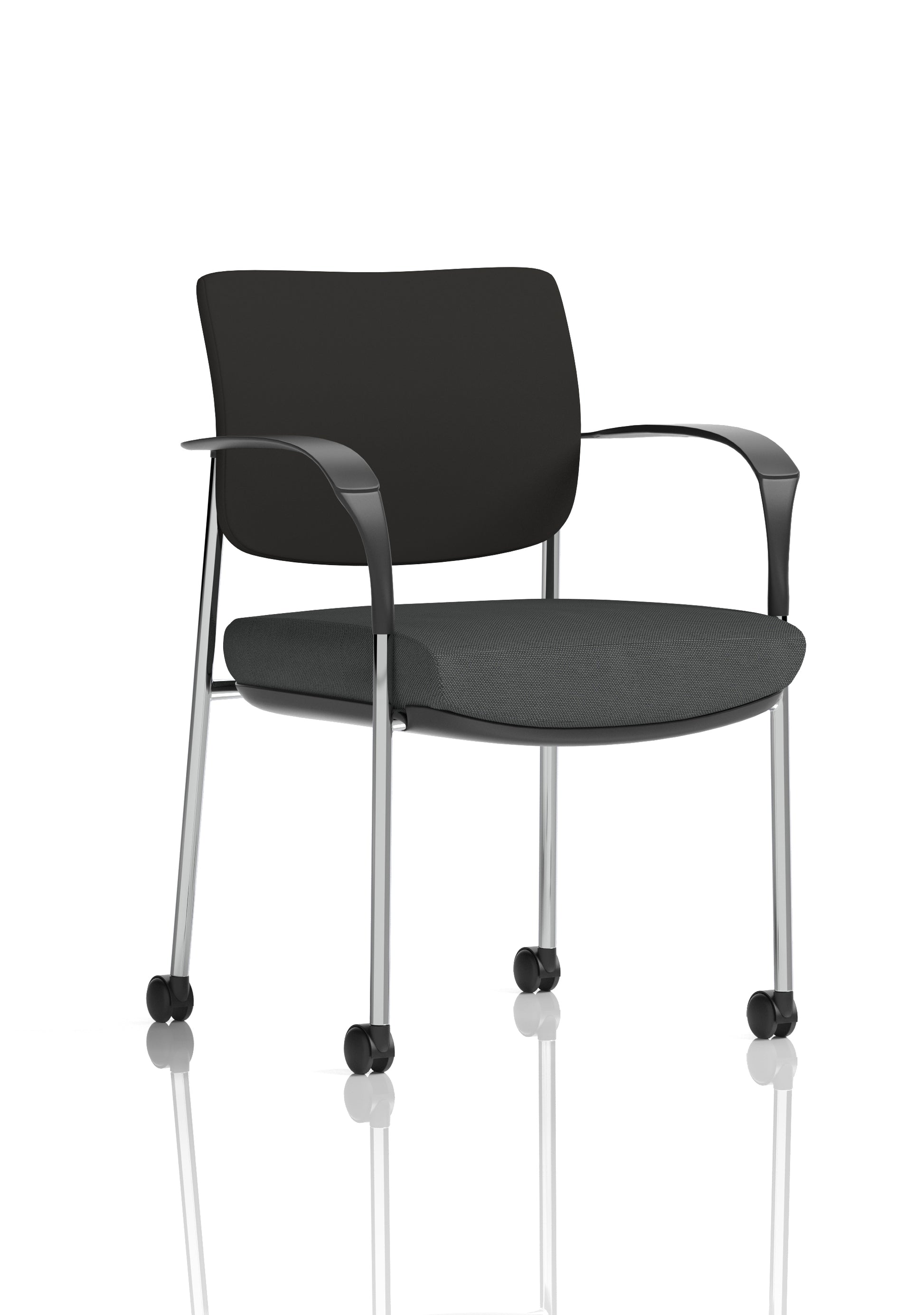 Brunswick Deluxe Medium Back Visitor Office Chair with Arms with Castors In Quest Fabric