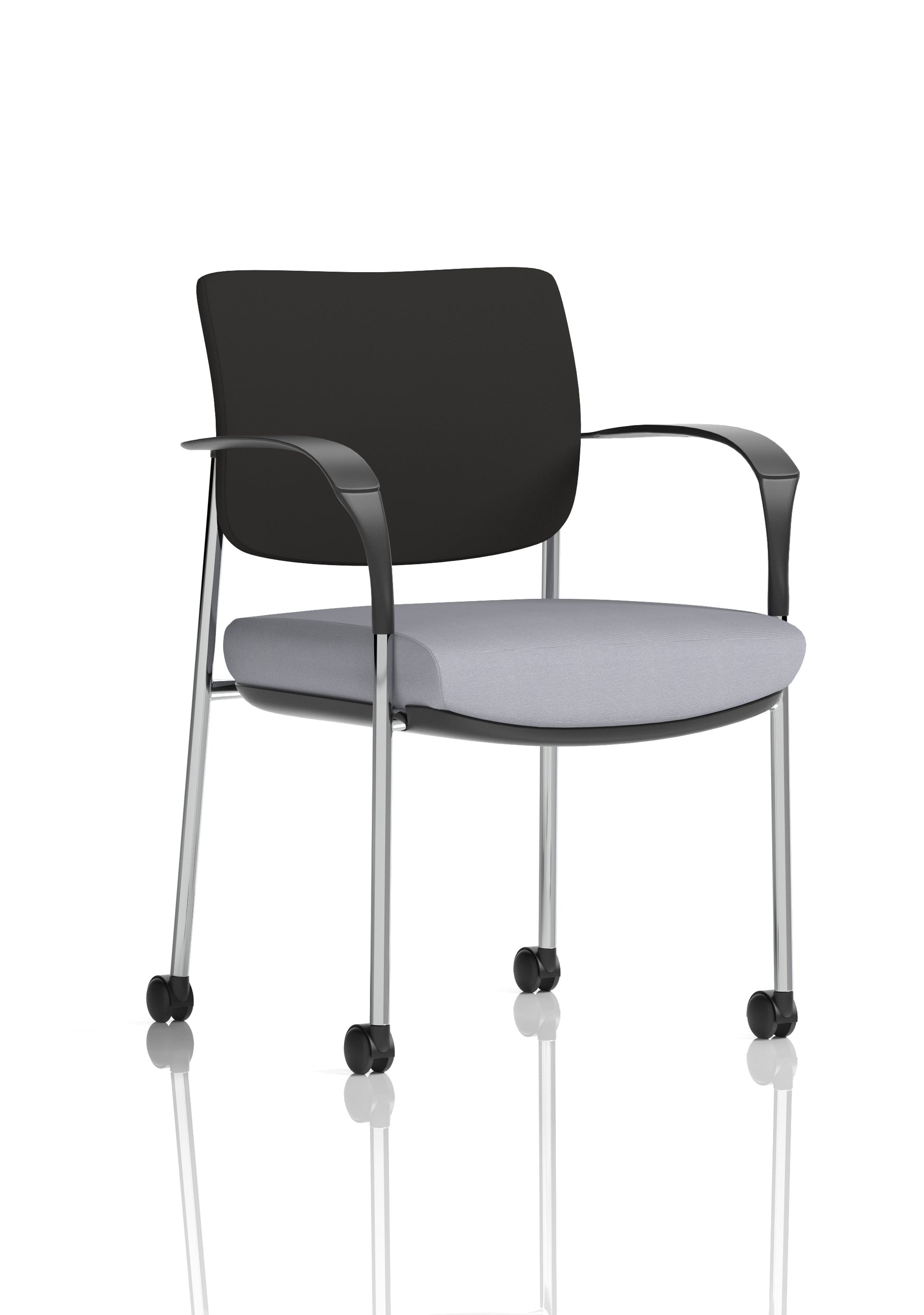 Brunswick Deluxe Medium Back Visitor Office Chair with Arms with Castors In Quest Fabric