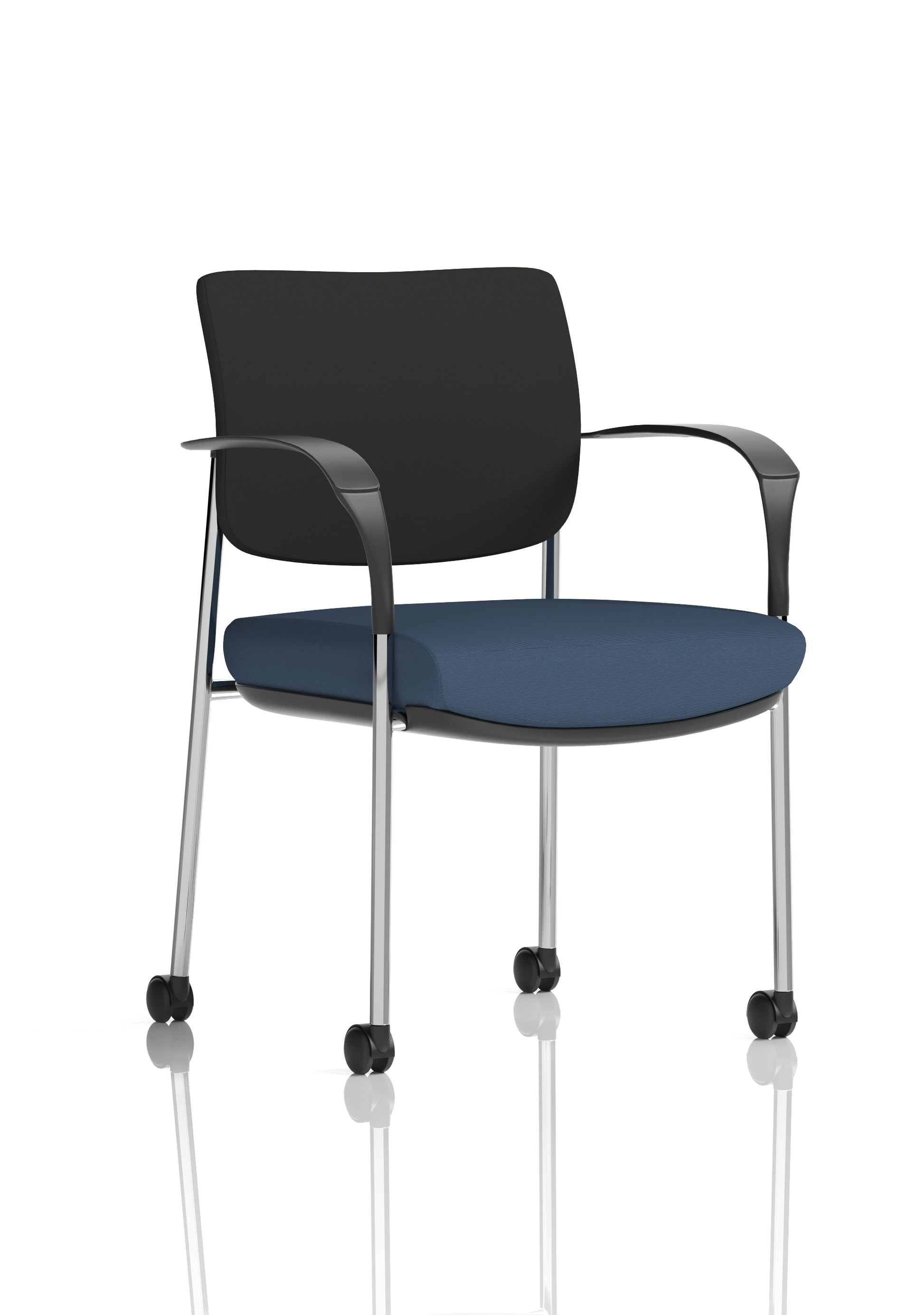 Brunswick Deluxe Medium Back Visitor Office Chair with Arms with Castors In Quest Fabric