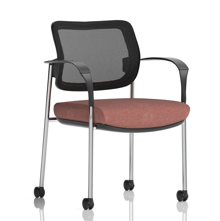 Brunswick Deluxe Medium Back Visitor Office Chair with Arms with Castors