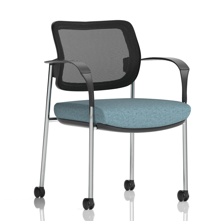 Brunswick Deluxe Medium Back Visitor Office Chair with Arms with Castors