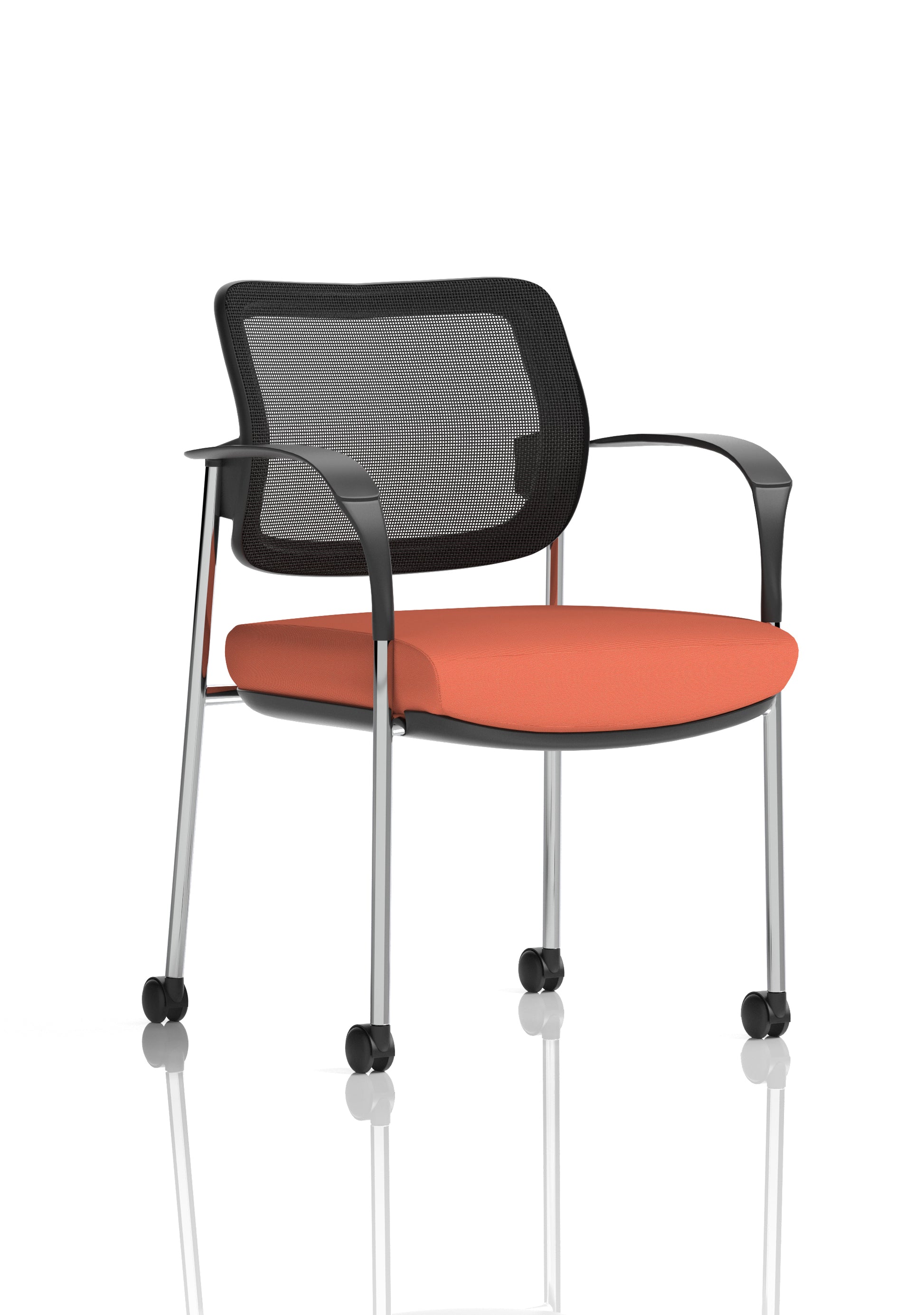 Brunswick Deluxe Medium Back Visitor Office Chair with Arms with Castors In Quest Fabric