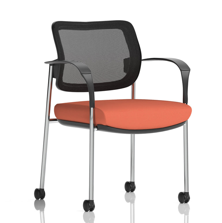 Brunswick Deluxe Medium Back Visitor Office Chair with Arms with Castors