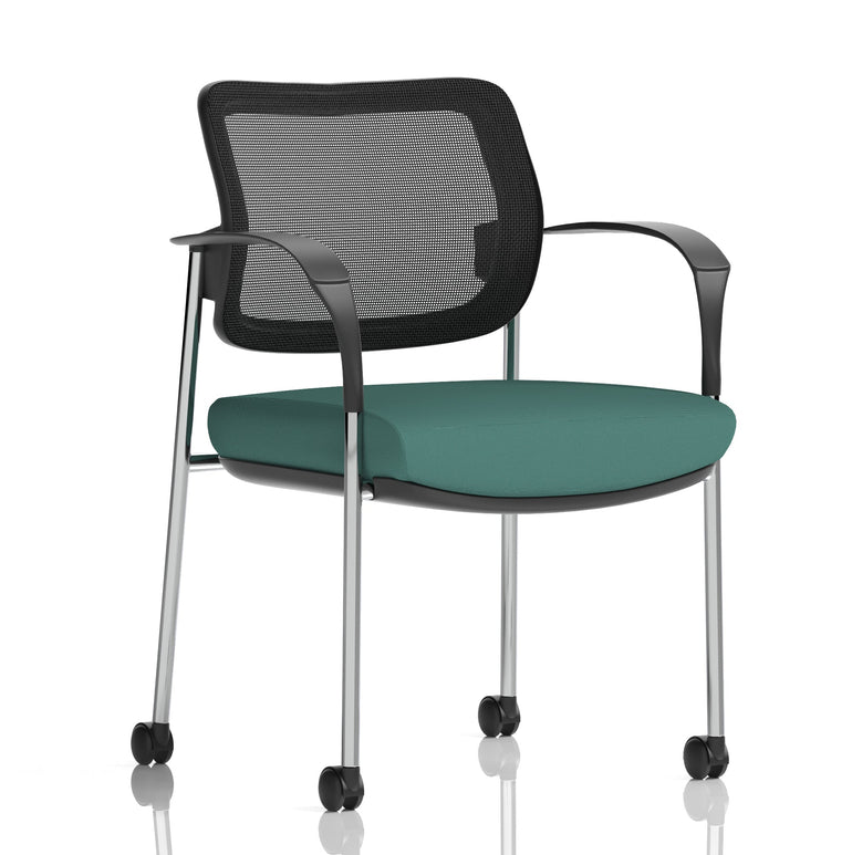 Brunswick Deluxe Medium Back Visitor Office Chair with Arms with Castors