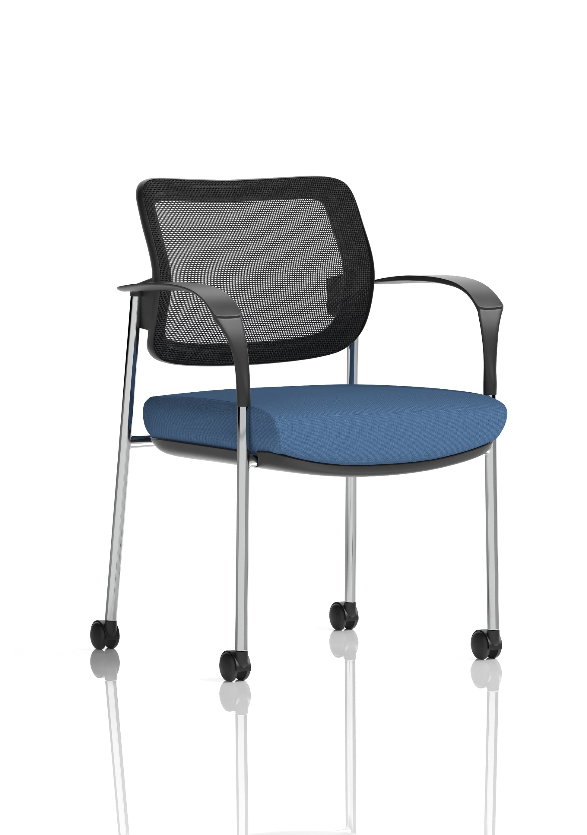 Brunswick Deluxe Medium Back Visitor Office Chair with Arms with Castors In Quest Fabric