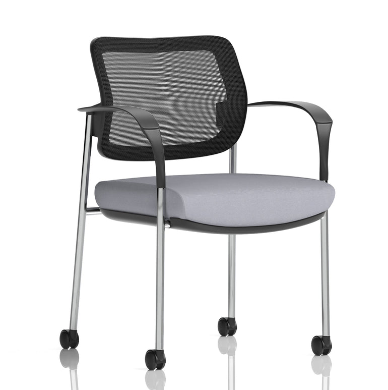 Brunswick Deluxe Medium Back Visitor Office Chair with Arms with Castors